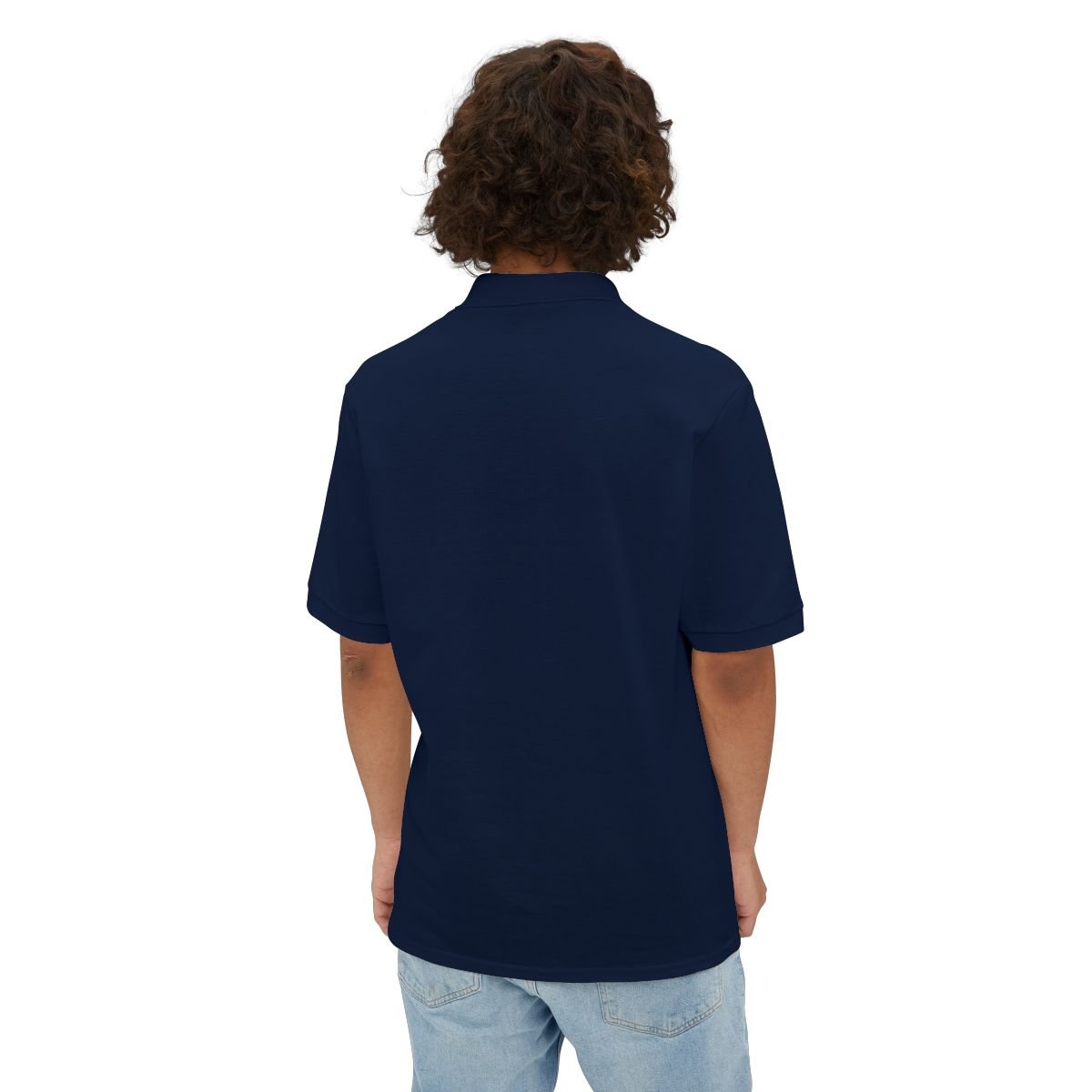 Minimal Embroidered Initial Polo Shirt – J. Navy