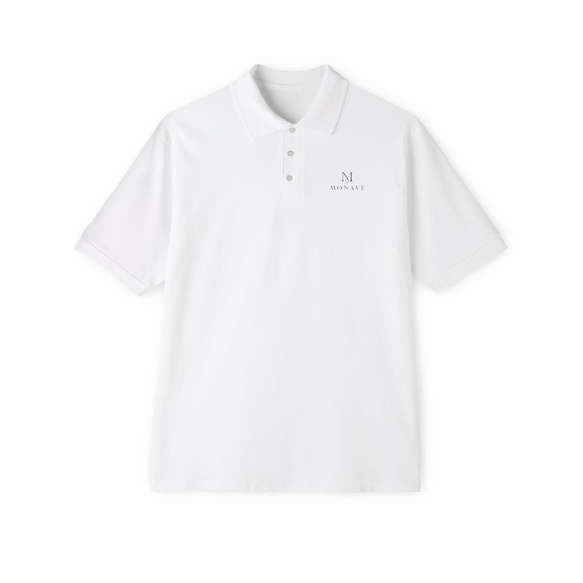 Minimal Embroidered Initial Polo Shirt – White