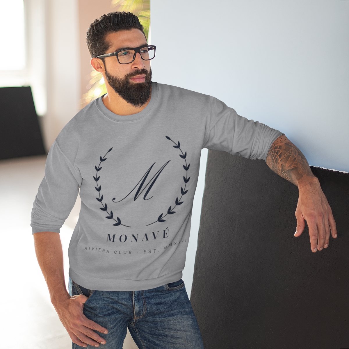 Monavé Riviera Club Sweatshirt – Heather Grey