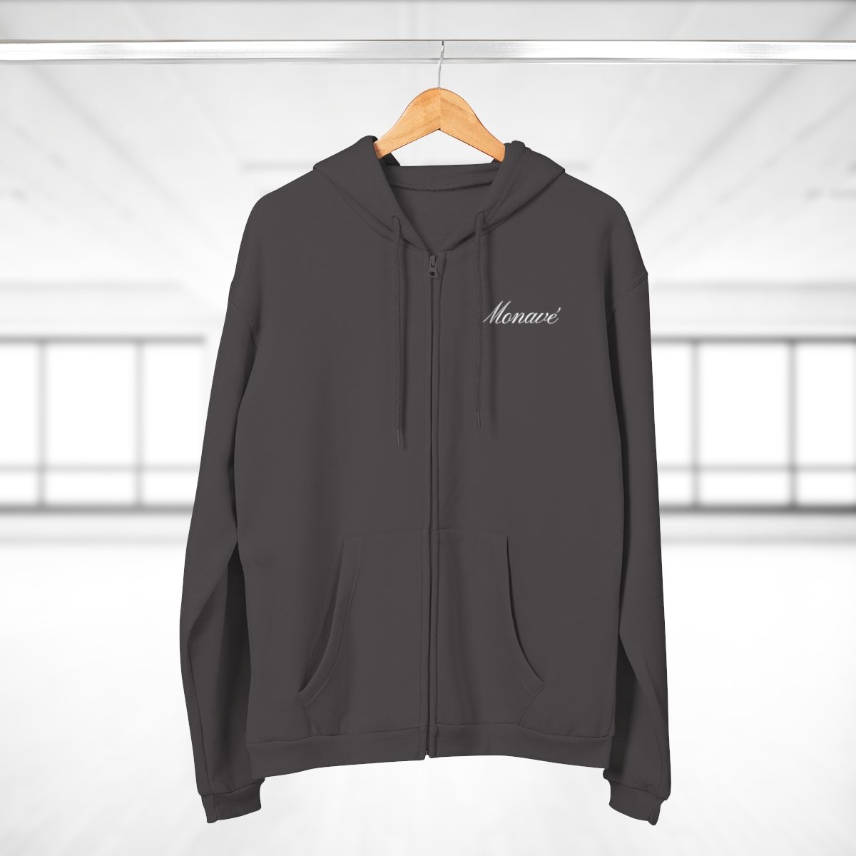 Monavé Zip Hoodie – Anthracite