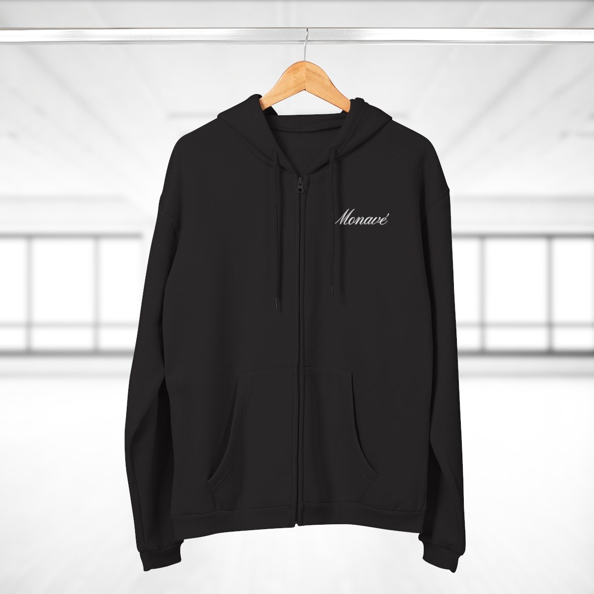 Monavé Zip Hoodie – Black