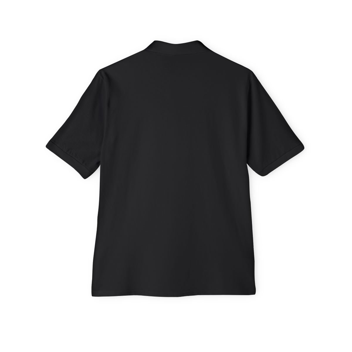 Minimal Embroidered Initial Polo Shirt – Black
